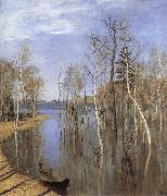 Isaac Levitan Springtime Flood Spain oil painting artist